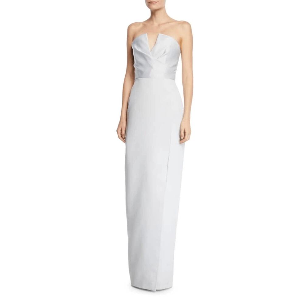 NWT Jay Godfrey Gray Strapless Front Slit Darcy Maxi Gown Dress Size 4